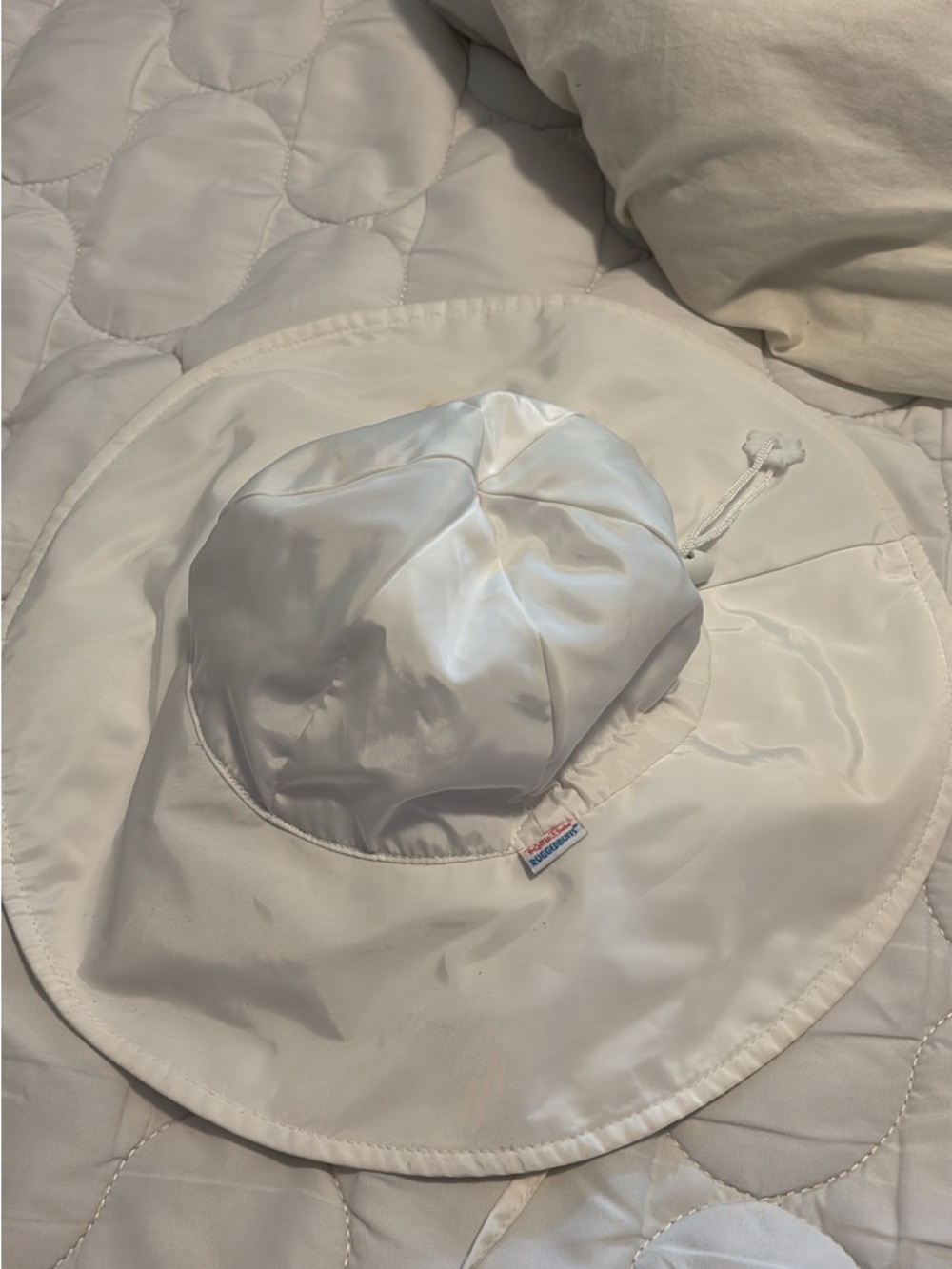 Ruffle Butts White Satin Sun Hat